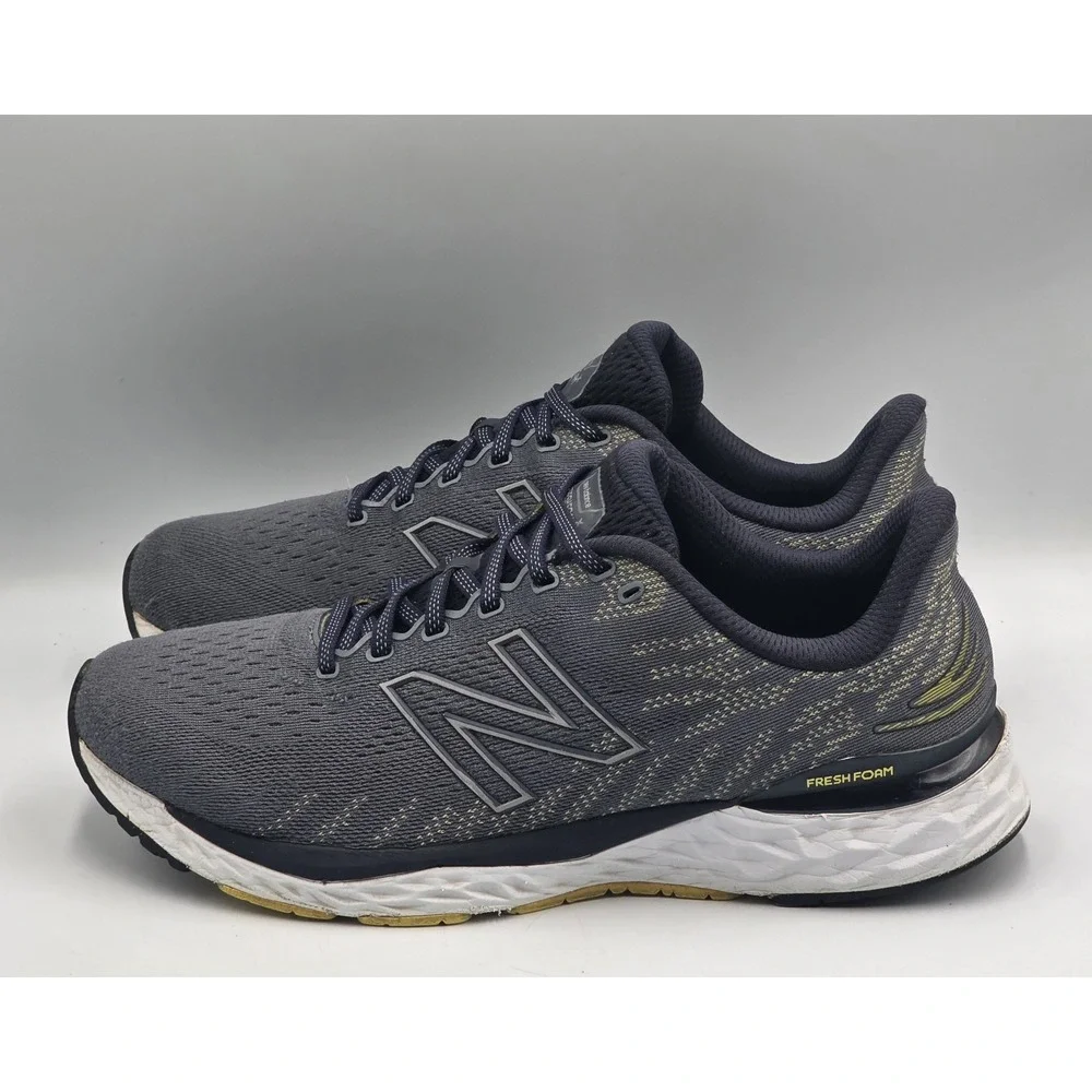 New Balance Fresh Foam 880v11 M880T11 Men's 11 2E Wide Ocean Grey Yellow